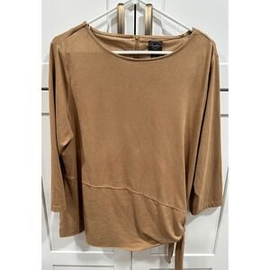 Chico's Travelers Collection Knit Top Tie Detail 3/4 Sleeve‎ Size 2 L